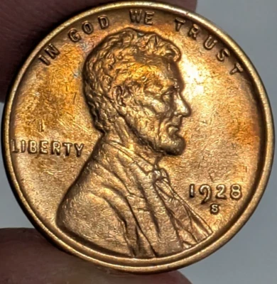 1928-S Lincoln Wheat Cent UNC BU RED - Image 1 of 4