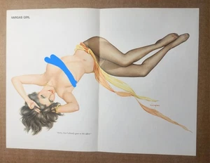Vintage 1972 Vargas Girl Alberto Vargas Art Pin Up Center Folded 15"x11" Poster - Picture 1 of 2