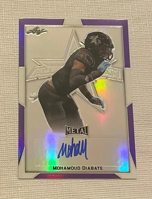 2019 Mohamoud Diabate Leaf All American Metal Auto #7/15 Florida Utah Browns - Image 1 of 2