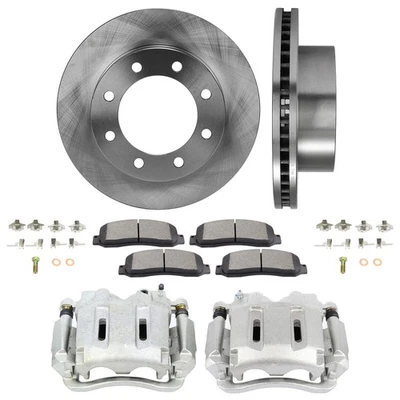 Pinzas de freno delanteras rotores y pastillas de cerámica para 05-12 FORD F-250 SUPER DUTY 4x4 Foto 1 de 3