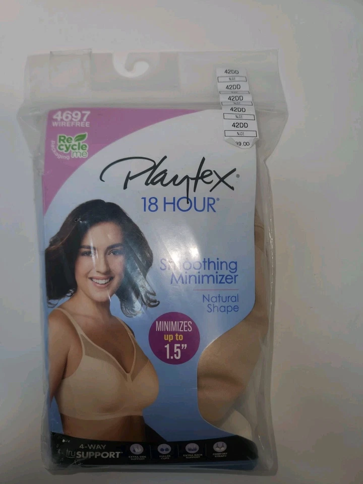 Playtex 18 Hour Smoothing Minimizer Wirefree Bra US4697 42DD Nude New *Q67B4 - Image 1 of 1