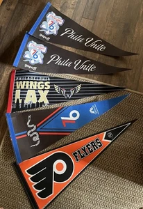 Pennant Philadelphia sports team 76ers Flyers wings LAX Bundle Of 5 - Picture 1 of 5