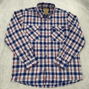 Dixxon Flannel Shirt Adult 2XL Blue Red Plaid Happy Gilmore 13 Button Up Men XXL - Picture 1 of 15