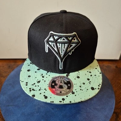 Sombrero troquel de corbata salpicado pintura diamante bordado negro Sole Addiction #568 g Foto 1 de 4