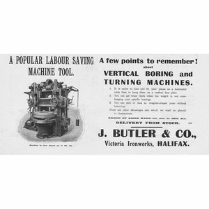 HALIFAX J Butler & Co; Victoria Ironworks - Antique Advert 1909 - Picture 1 of 1