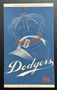 20. Mai 1956 Brooklyn Dodgers Baseball-Programm mit Jackie Robinson vs Cubs - EX - Bild 1 von 6