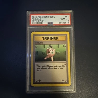 1999 POKEMON FOSSIL 1ST ED #61 RECYCLE PSA 10 - Image 1 of 2
