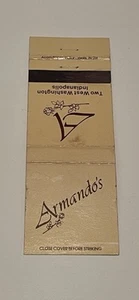 Cubierta vintage de cerillas Armandos Indianapolis Indiana 173B - Imagen 1 de 1