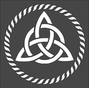 1- 5.5x5.5 inch Custom Cut Stencil, (NC-1) Triquetra - Picture 1 of 1