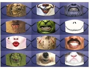 Halloween, Scary and Funny Face Mask/ Covering Adult and Youth Size Pick Design - Picture 1 of 33