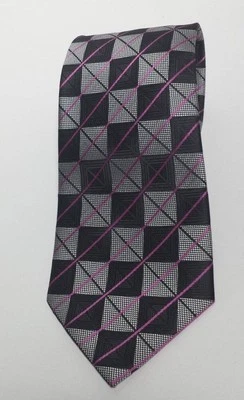 VERSA Corbata Hombre Prendas para el Cuello Negro Blanco Rosa Diamantes Gemétricos Rayas Clásico 1954 Foto 1 de 4