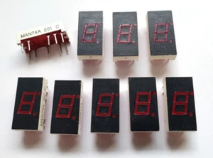 (9 pcs) MAN74A 7-Segment RED Display Common Cathode 0.300" (All Tested) - Picture 1 of 1