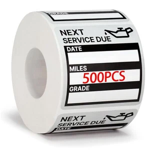 Removable for Oil Change Stickers Vinyl 500 Pcs 2”x 2” Service Black Stickers - Picture 1 of 7