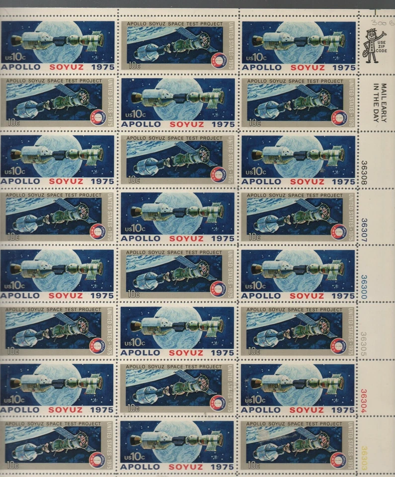 Usa: 1975; Scott 1569-1570 in complete sheet of 24 stamps of 12 pairs... US148/ - Image 1 of 1