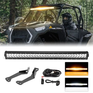WSAYS Amber/White 32'' Strobe Light Bar+Roof Mount+Wire For Polaris RZR XP 1000 - Bild 1 von 13