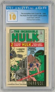 GEM MINT CGC 10 Incredible Hulk #4 Film & Comic Card #FC04 Famous Covers Subset - Picture 1 of 2
