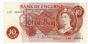 Great Britain .. P-373b .. 10 Shillings .. ND(1961-70) ..  Choice*XF+*Prefix L48 - Picture 1 of 2