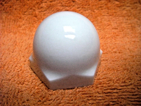 Antique/Vintage White Porcelain Hex Base Toilet Bolt Cover Cover