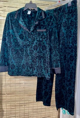 Conjunto de pijama para mujer LIZ CLAIBORNE parte superior/inferior talla M terciopelo manga L. Foto 1 de 4