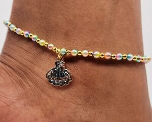 ✫MOTHER OF PEARL AND SHELL✫ BEADED ANKLE CHAIN ANKLET ANKLE BRACELET sizes below