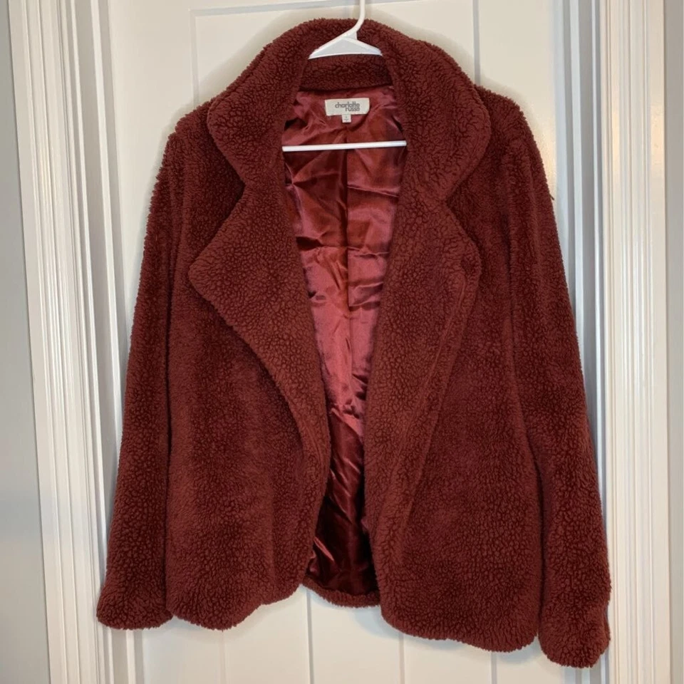 Charlotte Russe 女式西装外套红色腰围长度开口内衬缺口翻领 S — 第 1/4 张图片