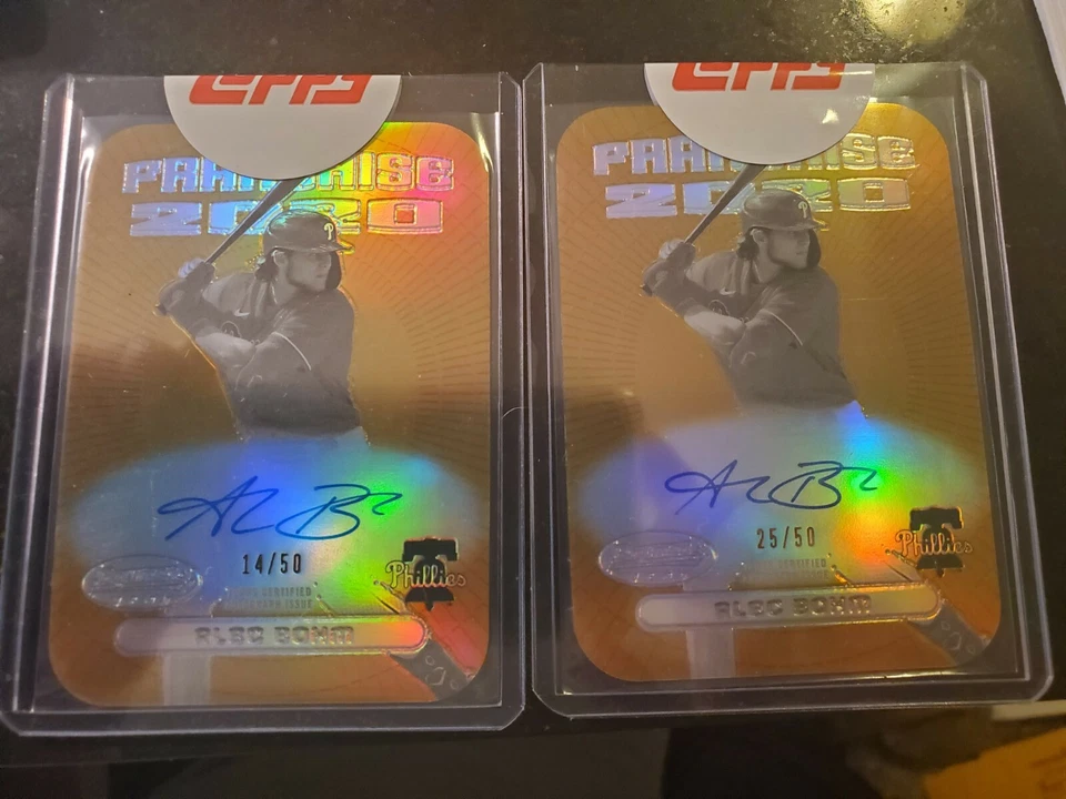 (1) 2020 Bowman's Best Gold Refractor Alec Bohm Auto Franchise /50 Redeemed Seal - Image 1 of 1