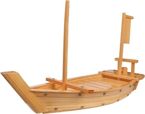 27.6-Inch Wooden Sushi Boat Serving Tray - Elegant Dining Presentation - Picture 1 of 8
