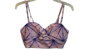 NWT Free People Movement Women Large Purple Double Take Printed Crop Top - Picture 1 of 9