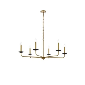 Living District Cohen 6 Light 42" Pendant, Black/Brass - LD812D42BRK - Picture 1 of 1