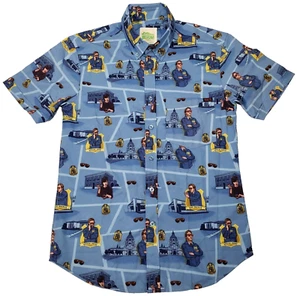 RSVLTS Parks And Recreation Series 2 Burt Macklin Button Up Shirt XS XSmall Blue - Picture 1 of 15