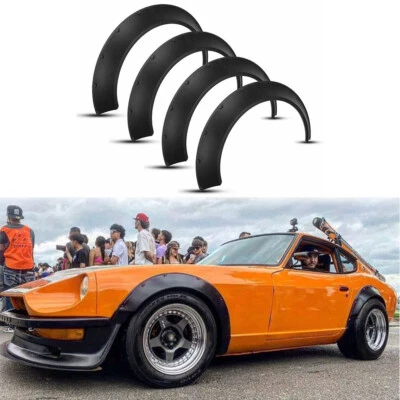 4PCS Black Fender Flares Concave Extra Wide Wheel Arches For Datsun 510 620 710 - Image 1 of 4