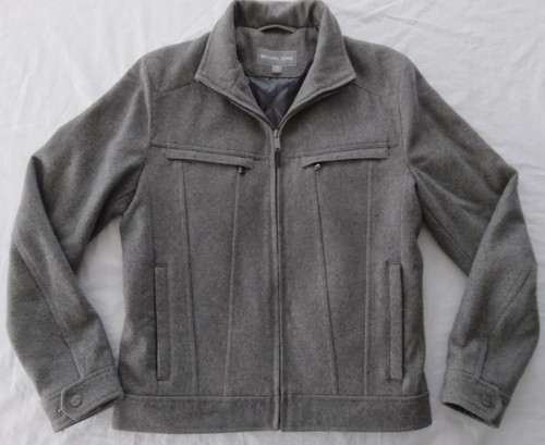 Giacca hipster da uomo Michael Kors misto lana supporto collare grigio taglia XS