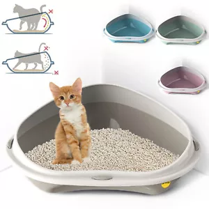More details for cat corner litter tray large or jumbo rim pet open toilet pan box cat centre®