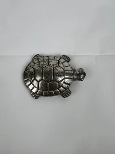Vintage Silver Tone Turtle Belt Buckle - Picture 1 of 7