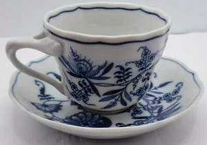 Antique Meissen Blue Danube Cup & Deep Saucer Set Marked 1924-1933 - Picture 1 of 6