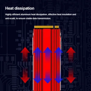 AU M.2 SSD Cooler Aluminum Alloy NVME Heatsink for NVME M.2 2280 SSD (Red) - Zdjęcie 1 z 10