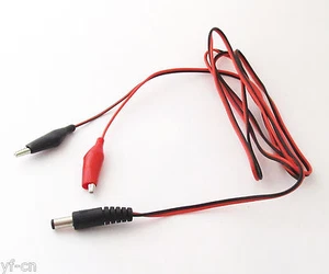Juego de 10 cables de alimentación de CC macho de 150 cm/5 pies 5,5 x 2,1 mm 2,1 CC a doble clip de cocodrilo - Imagen 1 de 4