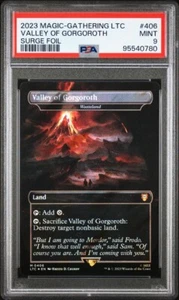 PSA 9 Valley Of Gorgoroth Surge Foil - 0406 - Lord of the Rings LOTR MTG Mint - Picture 1 of 2