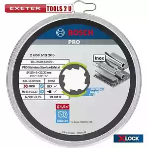 Bosch X-Lock Cutting Discs Pack Of 10 In Tin Container 115mm - Picture 1 of 1