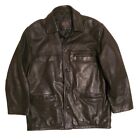 LAKELAND Leather Field Jacket Coat Mens M Black Heavyweight Quilted Lining