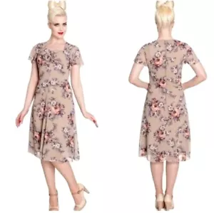 Hell Bunny Vixen Pinup Retro 40's 50's Floral Holly Dress XL - Picture 1 of 9