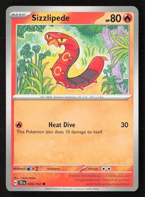 Sizzlipede #036/162 SV05: Temporal Forces Common Pokemon TCG NM/M - Image 1 of 2