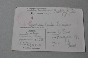 Kriegsgefangenen Postkarte 1941 aus Stalag XIIIA geschickt nach Orléans - Bild 1 von 3