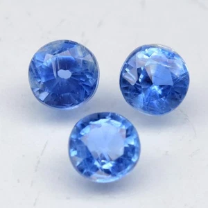 💎 2,00ct 3 Stück Lot runder natürlicher blauer Kyanit - unbehandelter Nepal Edelstein - Bild 1 von 4