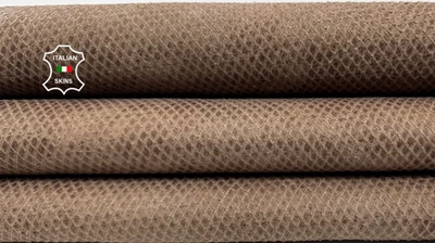 VINTAGE BROWN SNAKE PRINT ON BACKED Thick Calfskin Leather 8+sqf 1.3mm #C6575 - Image 1 of 4