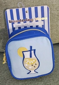 WANDERING MOON Small Square Travel Zipper Pouch Drink Lemon NEW - Picture 1 of 3