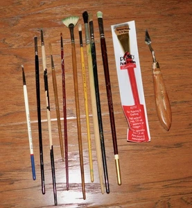 SET 12 Künstler Pinsel Palette Messer Red Sable Simmons Sargent Plaid Langnickel - Bild 1 von 6