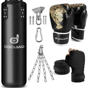 Boxsack Set UNGEFÜLLT 6 IN 1 mit Punchingsäcke 4FT Erwachsene 12OZ Boxhandsch... - Bild 1 von 9