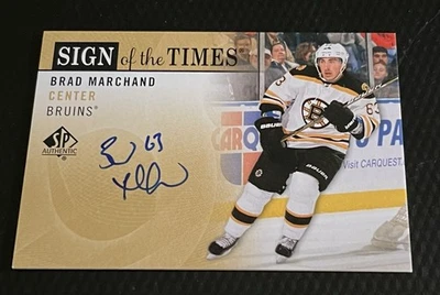 2012-13 Brad Marchand Bruins Upper Deck Sign to Times On-Card Autograph - Image 1 of 3