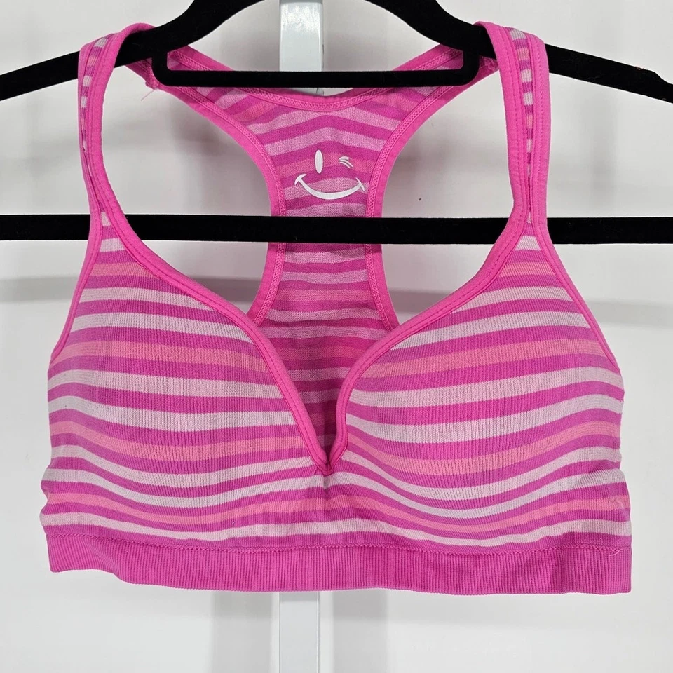 Camiseta sujetador vintage Y2K Joe Boxer para mujer talla 36C espalda cruzada rosa a rayas Foto 1 de 3